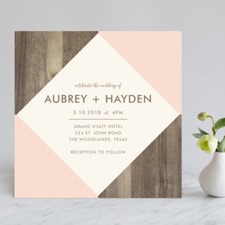 Modern Barn Wood Wedding Invitations