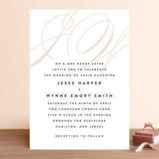 Twirl Monogram A Wedding Invitations