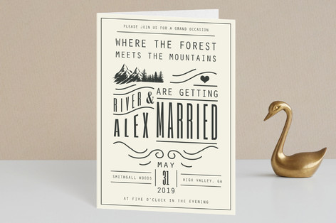 Mountain Affair Folded Petite Wedding Invitations