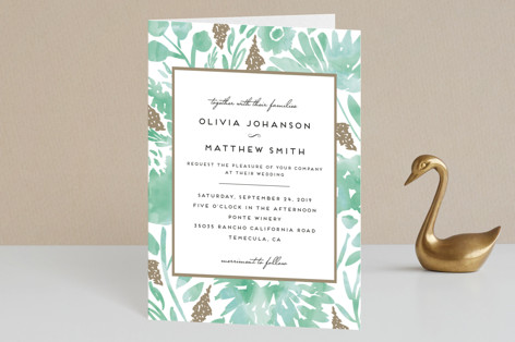 Watercolor Delight Folded Petite Wedding Invitations