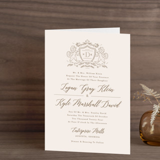 Classic Crest Folded Petite Wedding Invitations