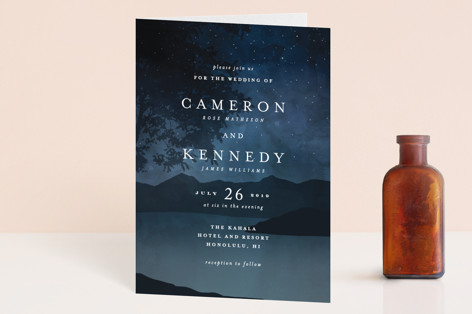 Coastal Nights Folded Petite Wedding Invitations