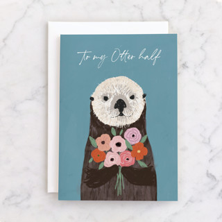 otter half Individual Valentine's Day Greeting Cards
