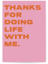 Thanks for Doing Life With Me Individual Valentine's Day Greeting Cards