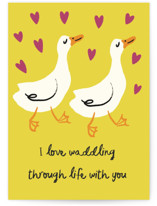 Waddling Ducks Individual Valentine's Day Greeting Cards
