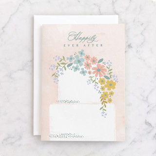 happily ever after cake Individual Wedding Greeting Cards