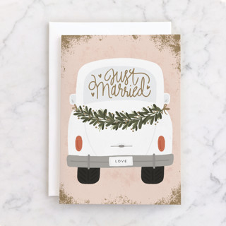 just married Individual Wedding Greeting Cards