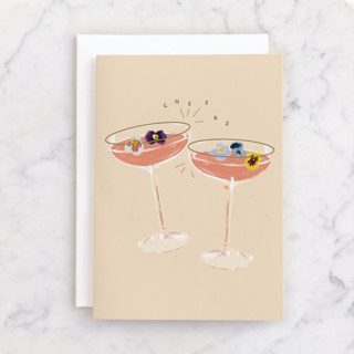 Flower Cheers Individual Wedding Greeting Cards