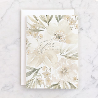 Elegant Peony Individual Wedding Greeting Cards