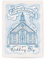 White Chapel Wedding Individual Wedding Greeting Cards