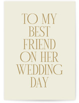 to my best friend Individual Wedding Greeting Cards