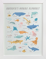 Sea life alphabet Children's Art Prints