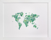 Botanical World Map Children's Art Prints
