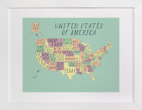 USA map Children's Art Prints