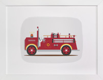 Red Fire Truck #2 Children's Art Prints