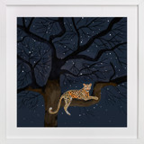 starry sky leopard Children's Art Prints