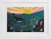 Underwater Sunset Children's Art Prints