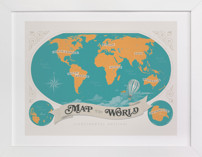 Map Of The World Children's Art Prints
