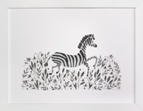 Zebra in the Flowers Children's Art Prints