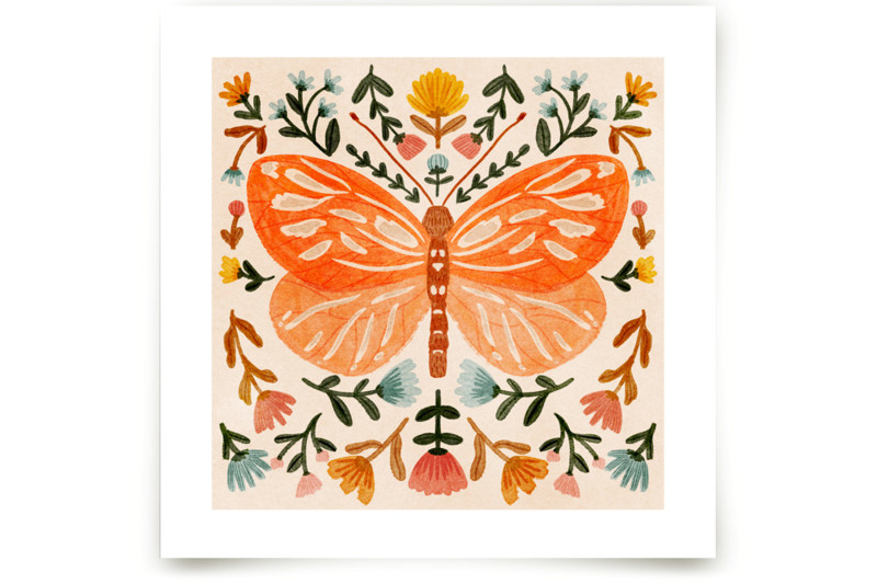 Colorful Butterfly Children's Art Prints by Angel Walker Minted