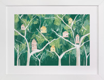 Forest Village Children's Art Prints