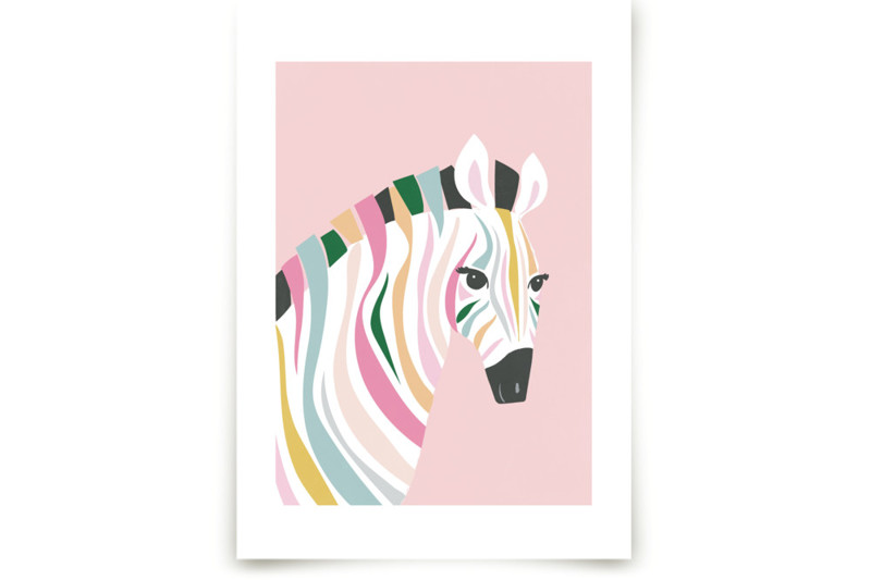 colorful zebra Children's Art Prints by Karidy Walker Minted
