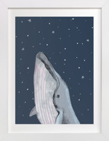 starry sky whale Children's Art Prints