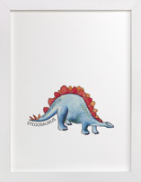 Watercolor Dino Party Stegosaurus
