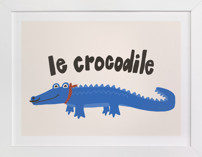 French Crocodile Children's Art Prints