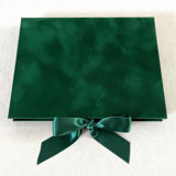 Emerald Velvet Box for Wedding Invitations 5x7", Green Keepsake Box Keepsake Boxes