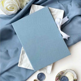 Linen Matted Folio for 5x7 Cards - Dusty Blue, Wedding Photo Folio, Keepsake Keepsake Boxes