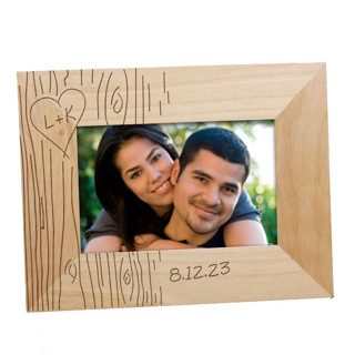 Tree Carving Engraved Wood Personalized Picture Frame Keepsake Frames