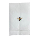 Linen Hand Towel Embroidered with Bespoke Bumble Bee Design Tea Towels