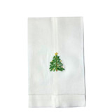 Holiday Tree Embroidered Hand Towel Tea Towels