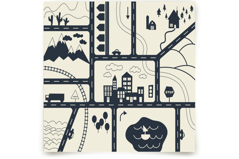 Let's Go Children's and Nursery Wall Mural by Jen Florentine Minted