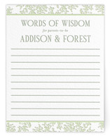 Safari Toile Letterpress Baby Shower Insert Cards