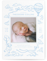 Happy Sky Letterpress Birth Announcement Photo Mount Cards