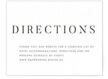 austerity Letterpress Direction Cards