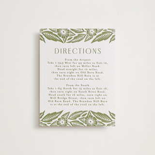 Printed Floral Letterpress Direction Cards