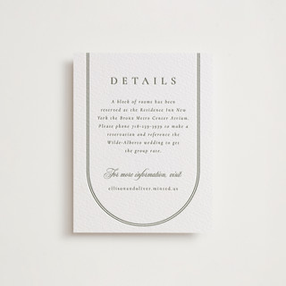 Classic Arch Letterpress Direction Cards