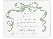 Big Bow Letterpress Bar and Bat Mitzvah RSVP Cards