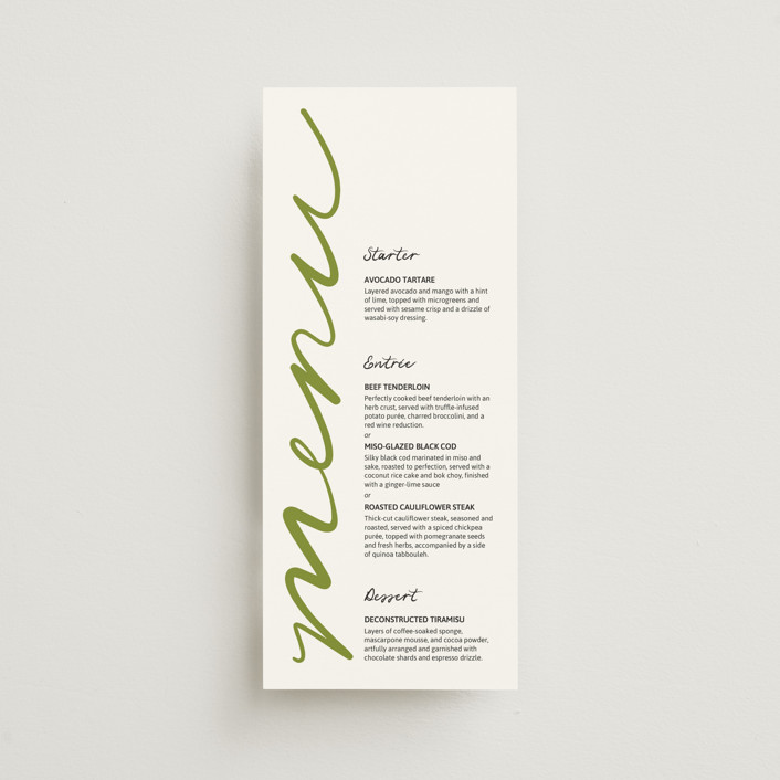 Section Hand Menu hand in hand Long Menus by Inkblot Design | Minted