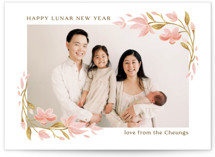 Spring Magnolia Frame Lunar New Year Cards