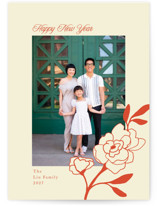 Chinese Peony Lunar New Year Cards