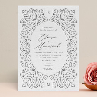 Lace Letterpress Wedding Invitations