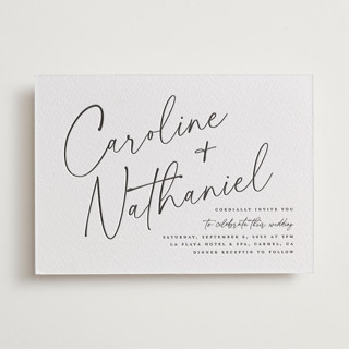 Bold Script Letterpress Wedding Invitations