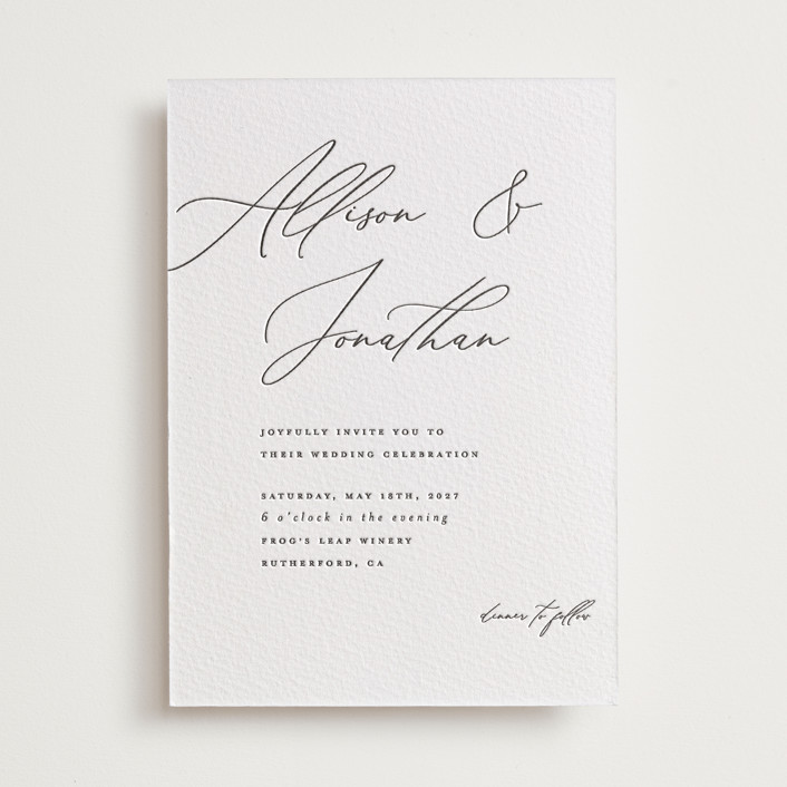 Scripted Names Letterpress Wedding Invitations by Carolyn Nicks | Minted