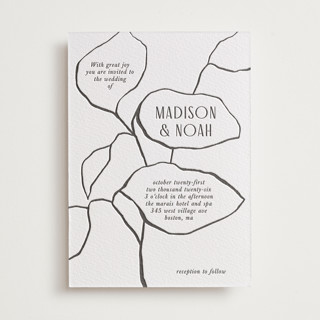 Leaves Letterpress Wedding Invitations