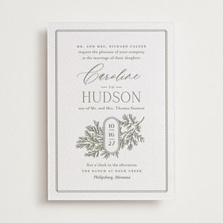 Among the Evergreens Letterpress Wedding Invitations
