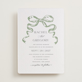 Big Bow Letterpress Wedding Invitations